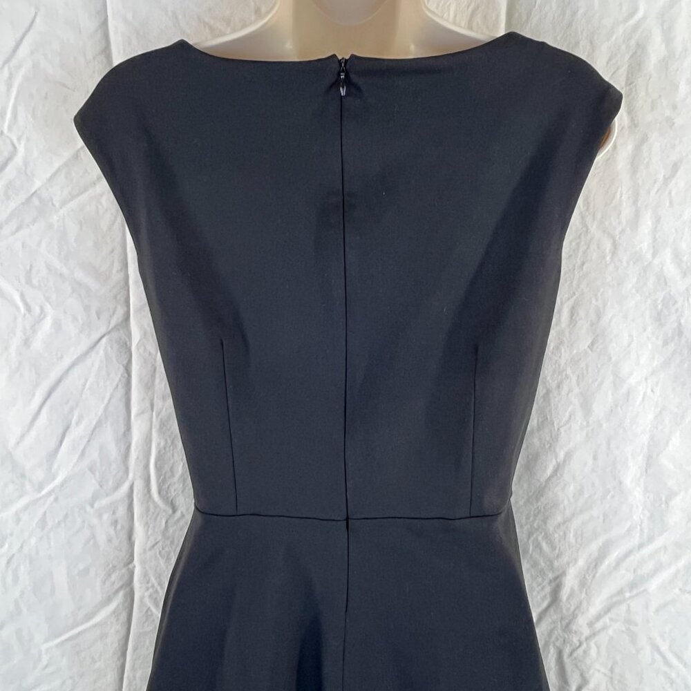 Cynthia Rowley Black Classic A-Line Sleeveless V-Neck Dress Womens Size 6 - Picture 6 of 12